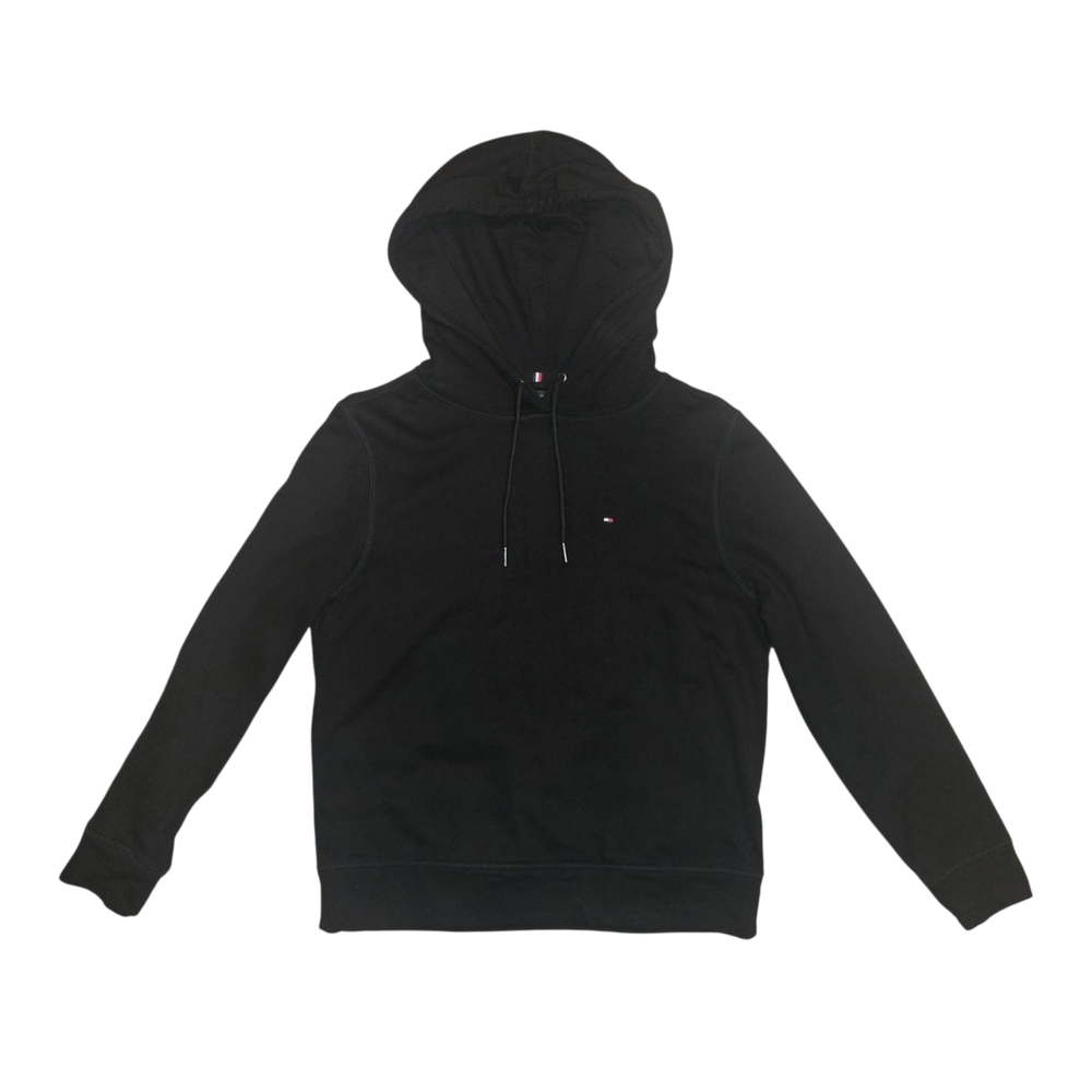 Tommy Hilfiger Black Drawstring Hoodie (S) | Classic Streetwear Fit | Unisex